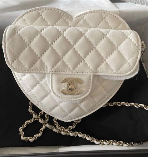 chanel white heart bag|cheapest Chanel bag.